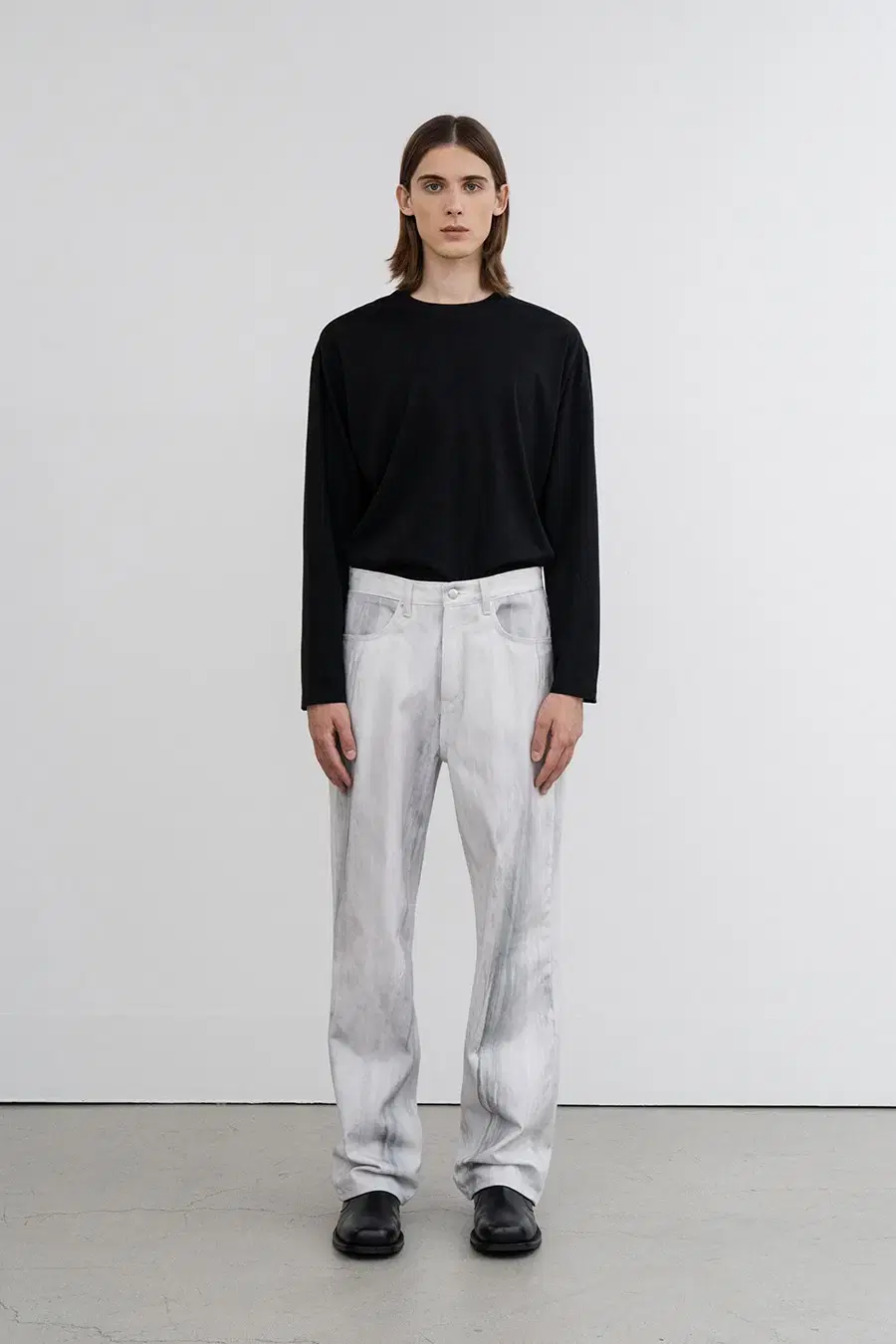 INSILENCE Digitally printed loose-fitting trousers GREY