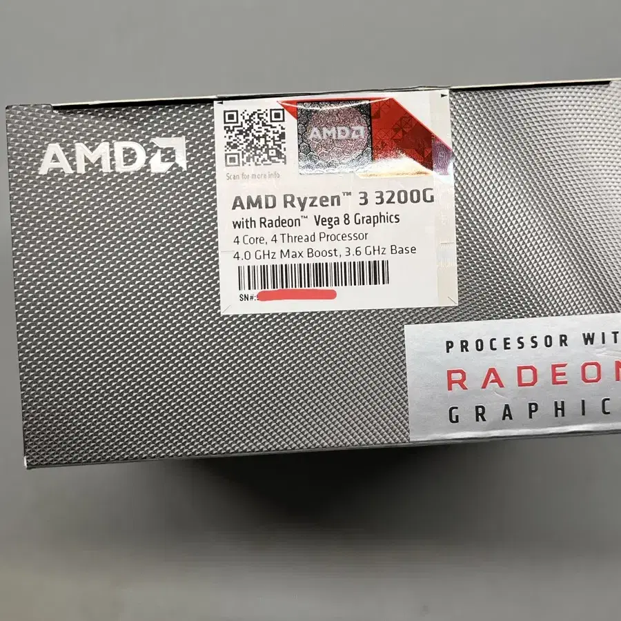 [AM4소켓] AMD 라이젠3-2세대 3200G(피카소)