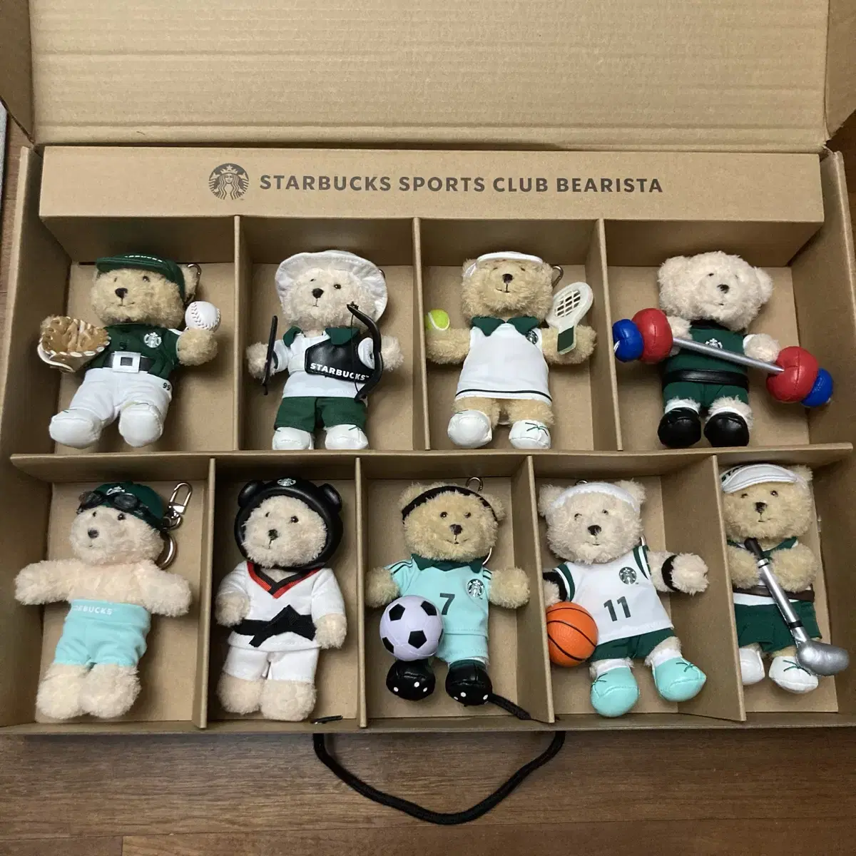 Starbucks Bearistas keyring Basketball Weightlifting Archery Tennis Golf sooyoung Baseball Soccer