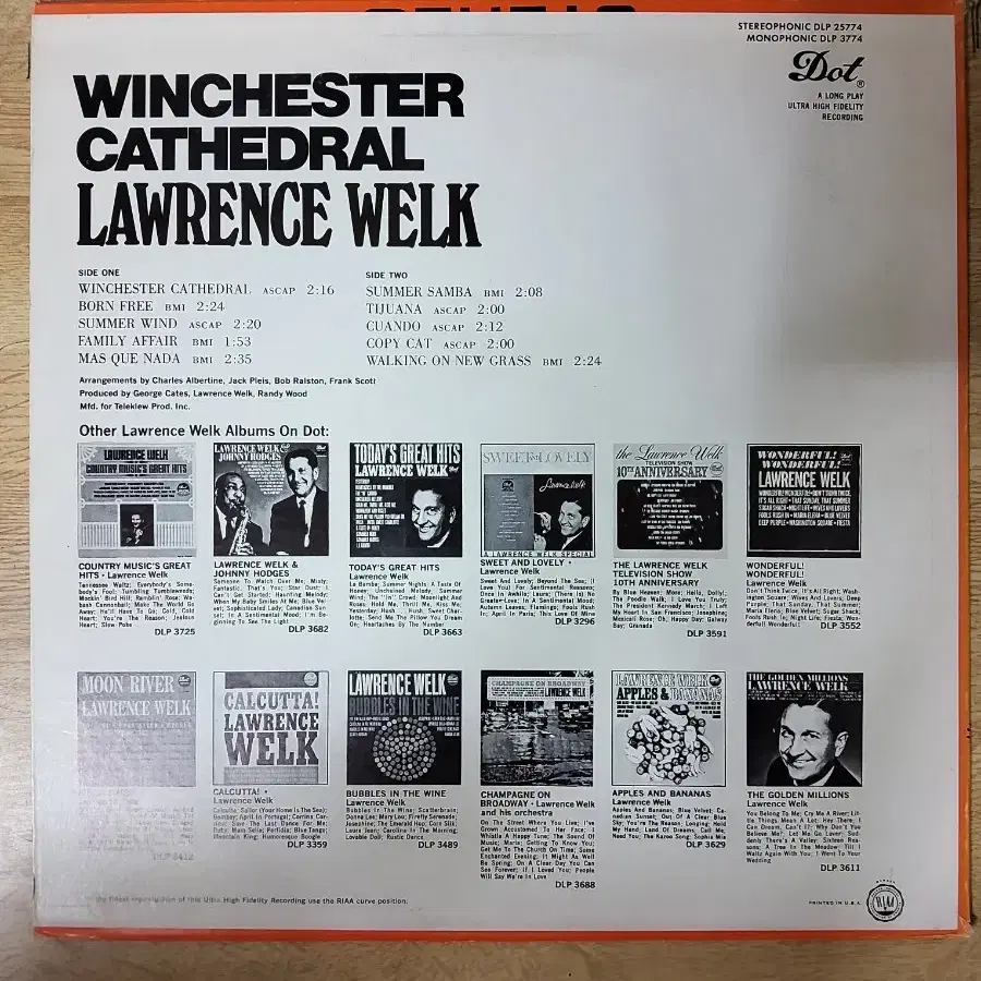 LAWRENCE WELK 음반 (LP 턴테이블 오디오 앰프