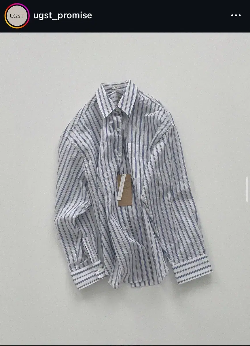 6시까지 ugst 어그스트 momo stripe shirt