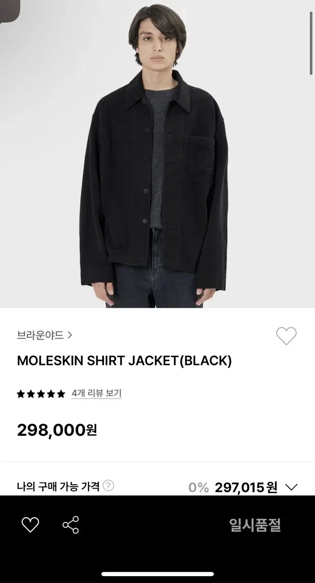 [2] Brownfield Moleskin Shirt Jacket Black