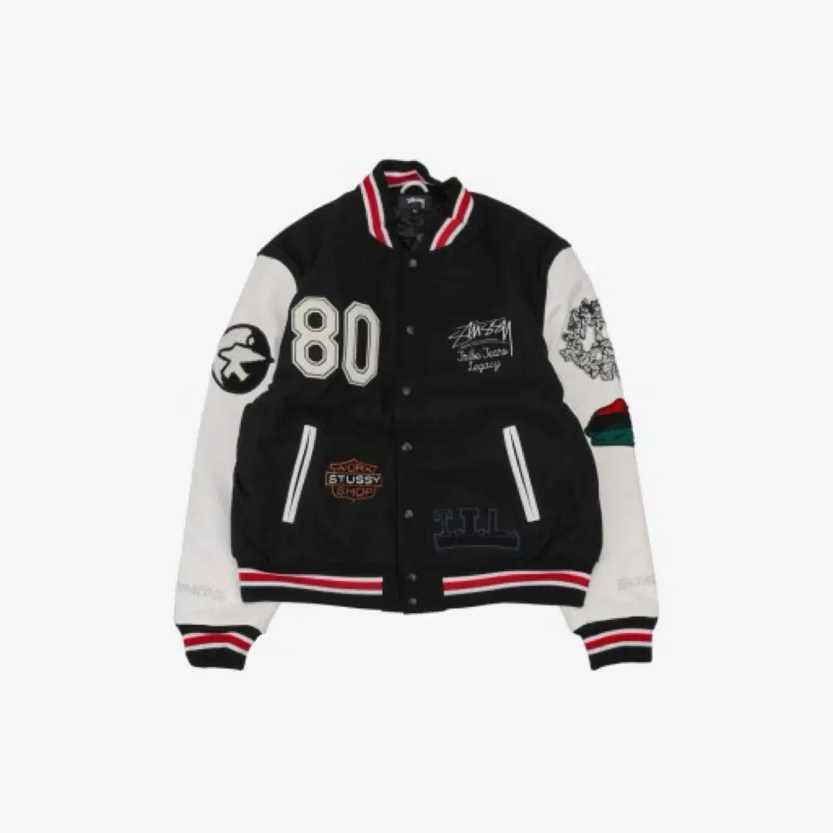 [L] Stussy Haregashi DenimTears Varsity Jacket