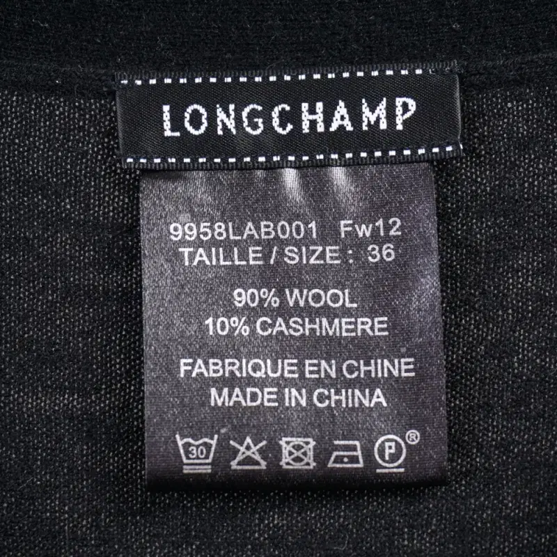 LONGCHAMP 롱샴 울캐시미어 반팔 브이넥 캐시미어니트 C203