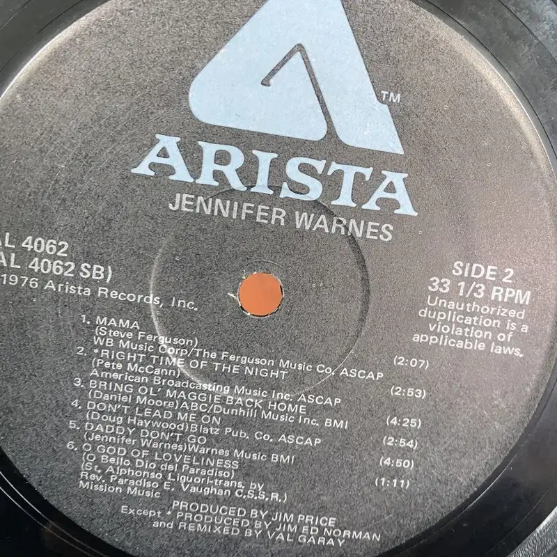 JENNIFER WARNES LP / AA2669