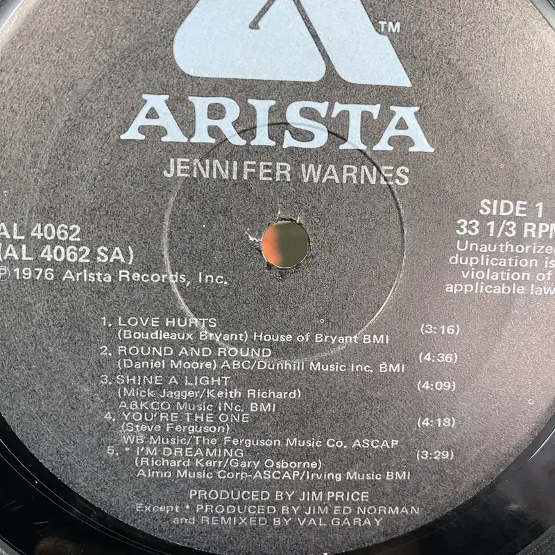 JENNIFER WARNES LP / AA2669