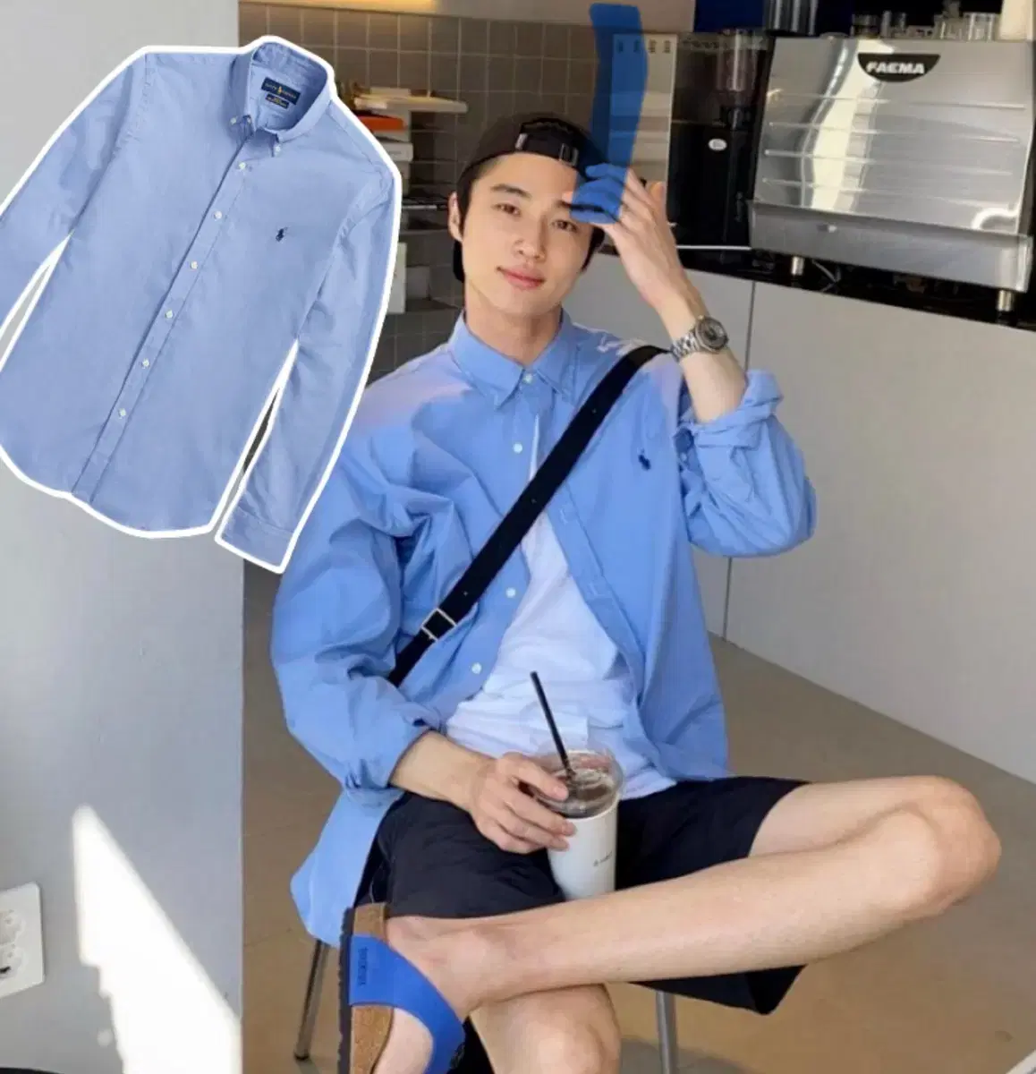 [NEW]Polo Ralph Lauren Poplin shirt actor Byun Wooseok