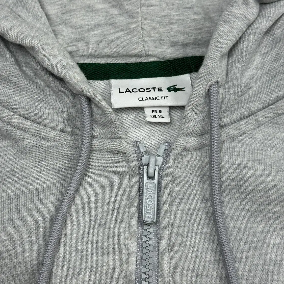 Lacoste 라코스테 신형 클래식핏 후드 집업 멜란지 그레이