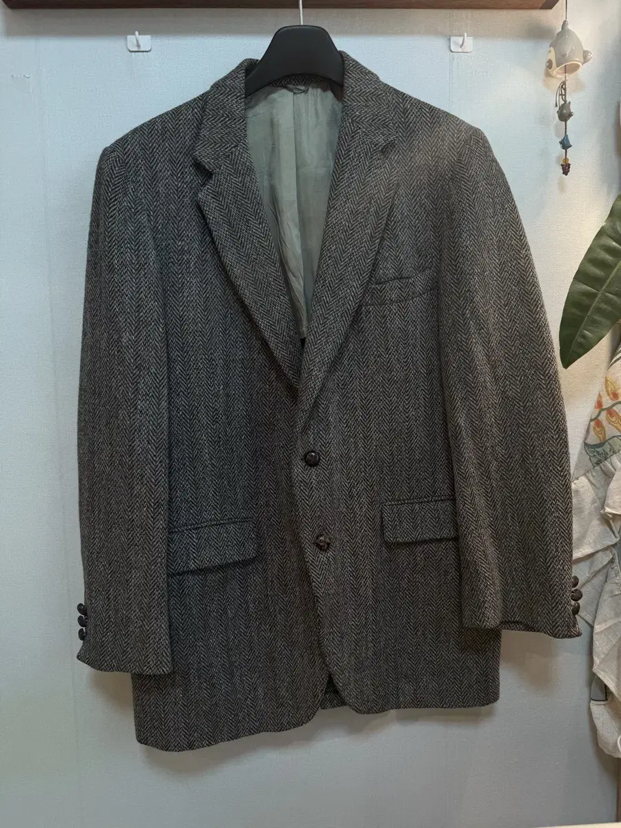 L) Harris Tweed Vintage Blazer Jacket