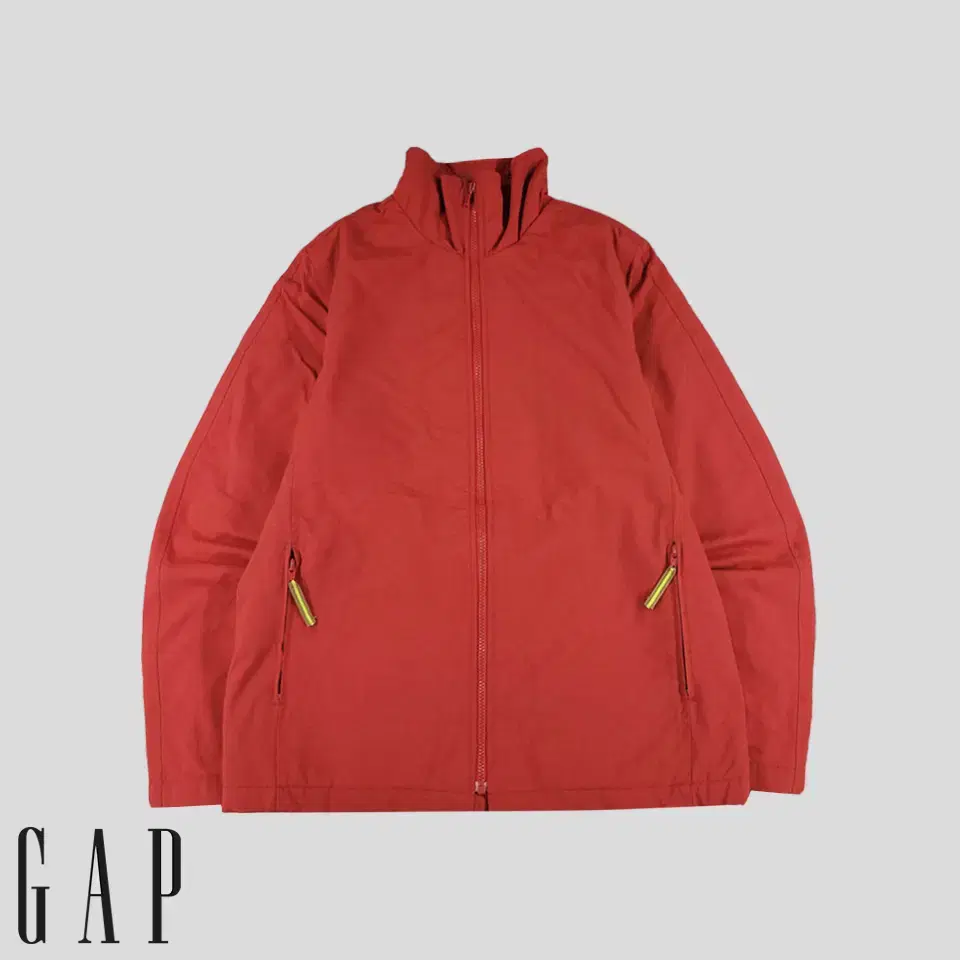 GAP 갭 00s 피그먼트 레드 암지퍼 기모 심플 미니멀 나일론 캐주얼자