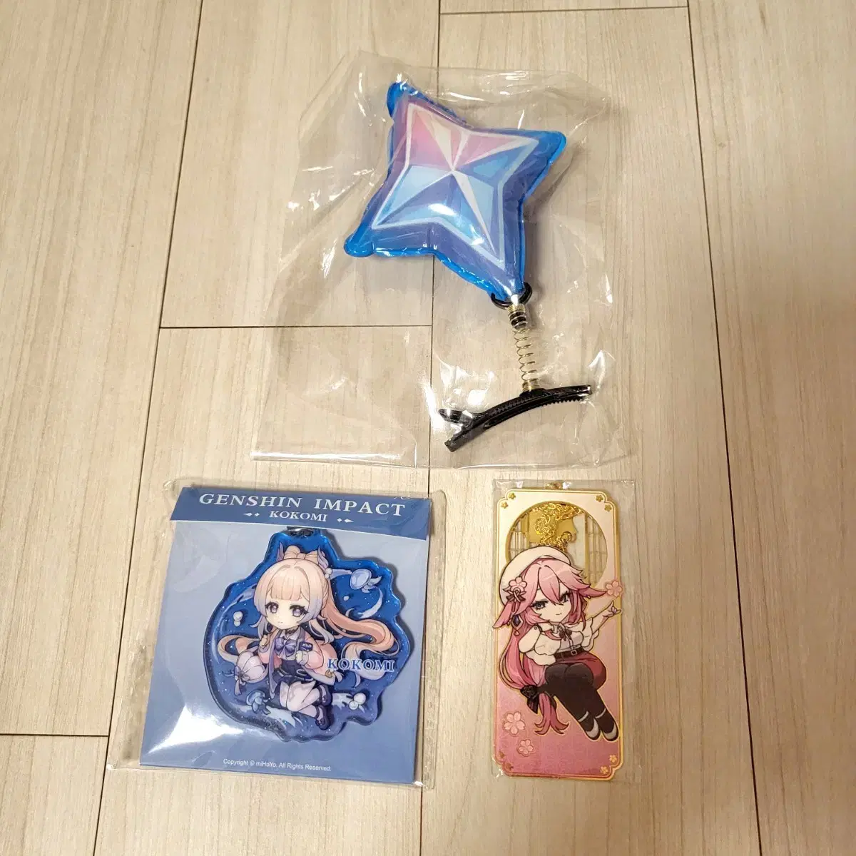 Genshin pop up Goods Gemstone Hairpin Kokomi Acrylic Keyring Yaemiko Metal Bookmark Gaeul