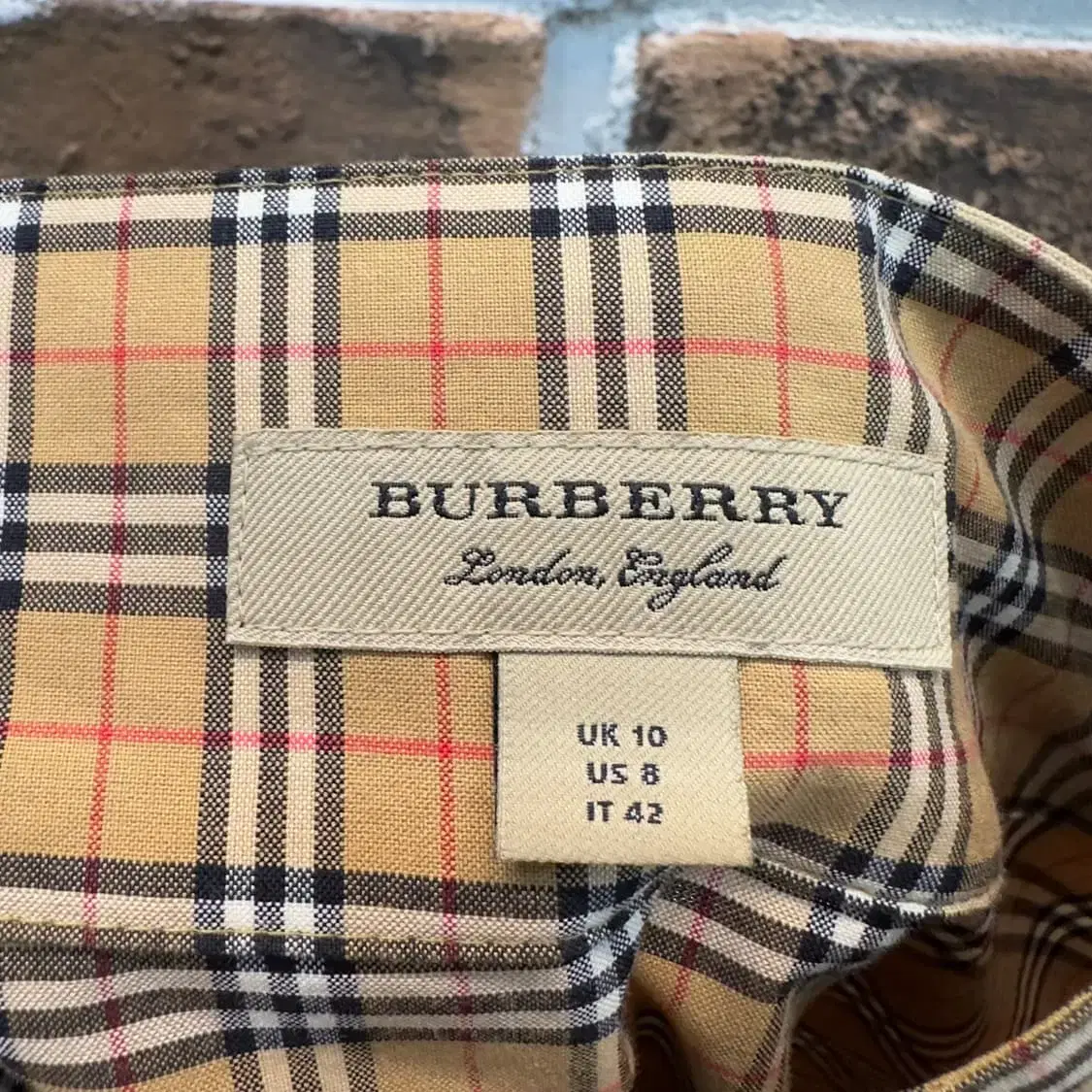 Burberry 버버리 노바 체크 벨티드 셔츠 미디 원피스 베이지