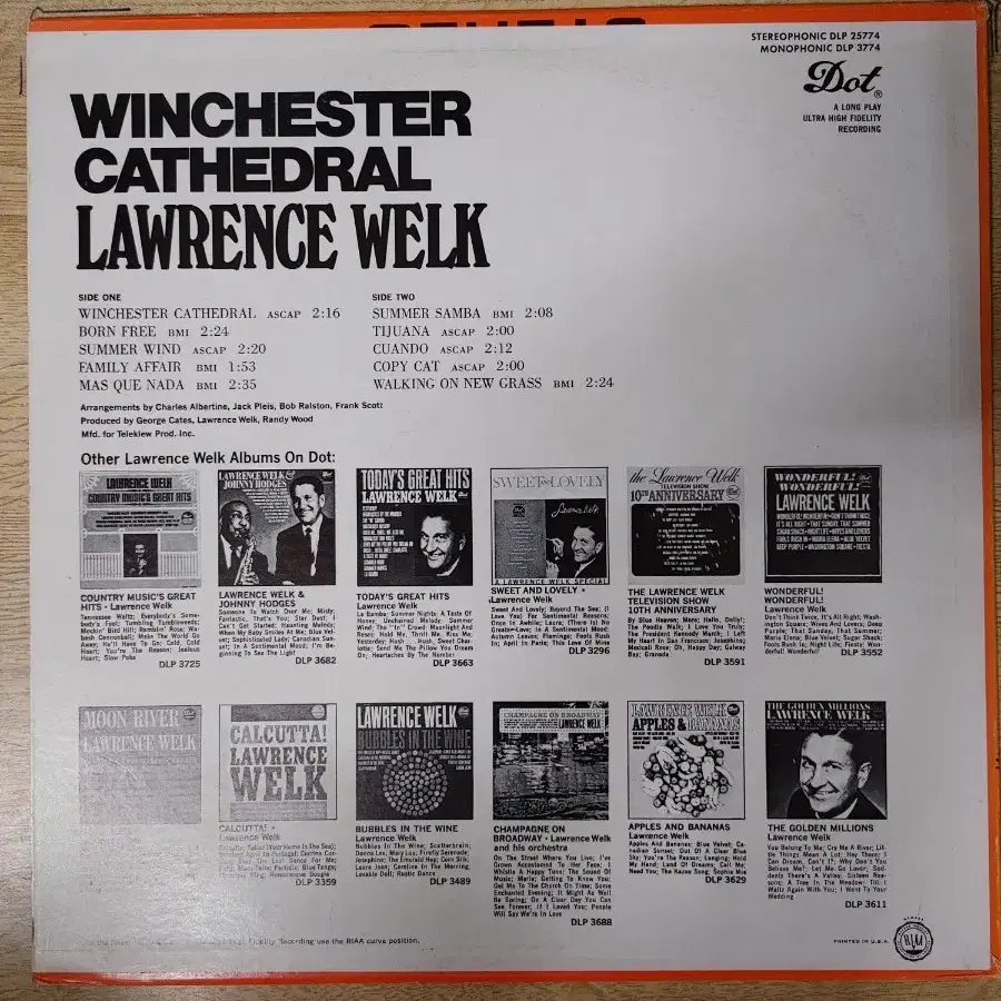 LAWRENCE WELK 음반 (LP 턴테이블 오디오 앰프