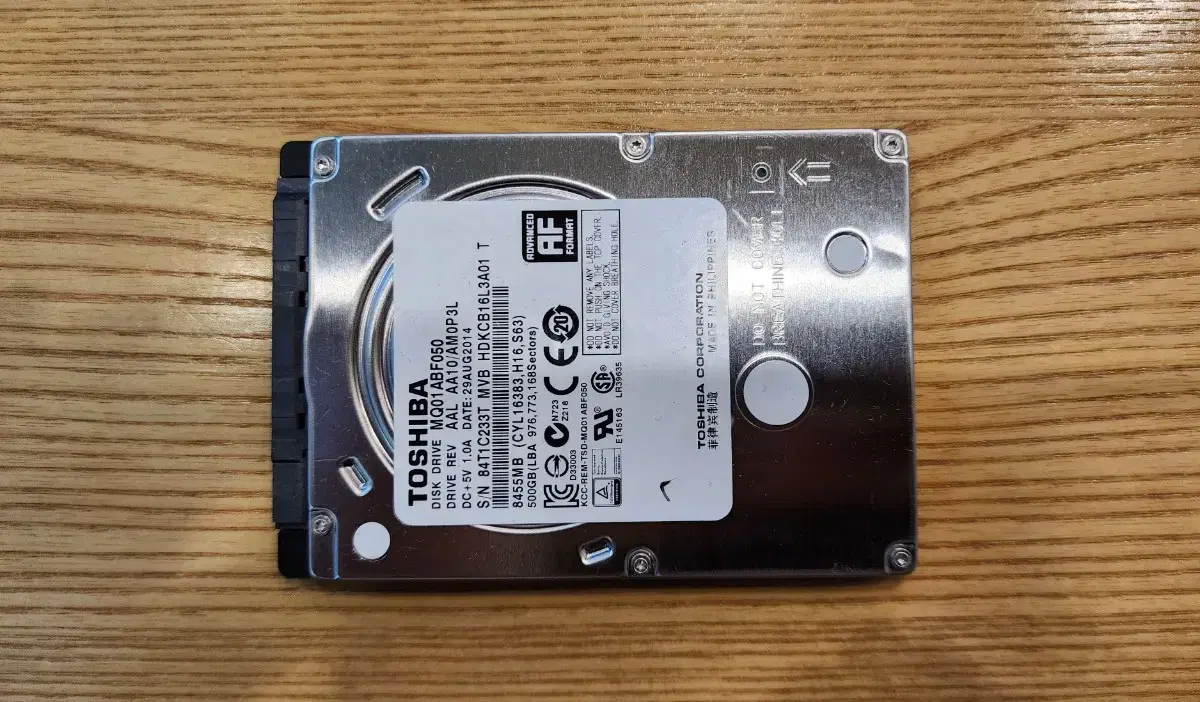 도시바 TOSHIBA 2.5 HDD 500GB 하드디스크  중고