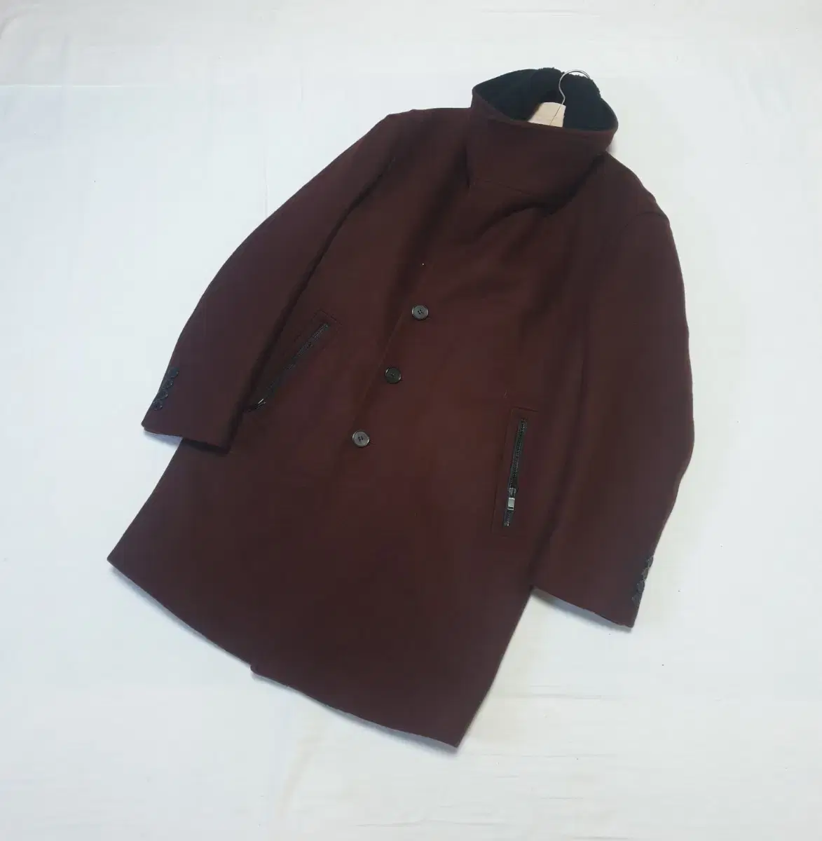 System Homme High Neck Wool Coat