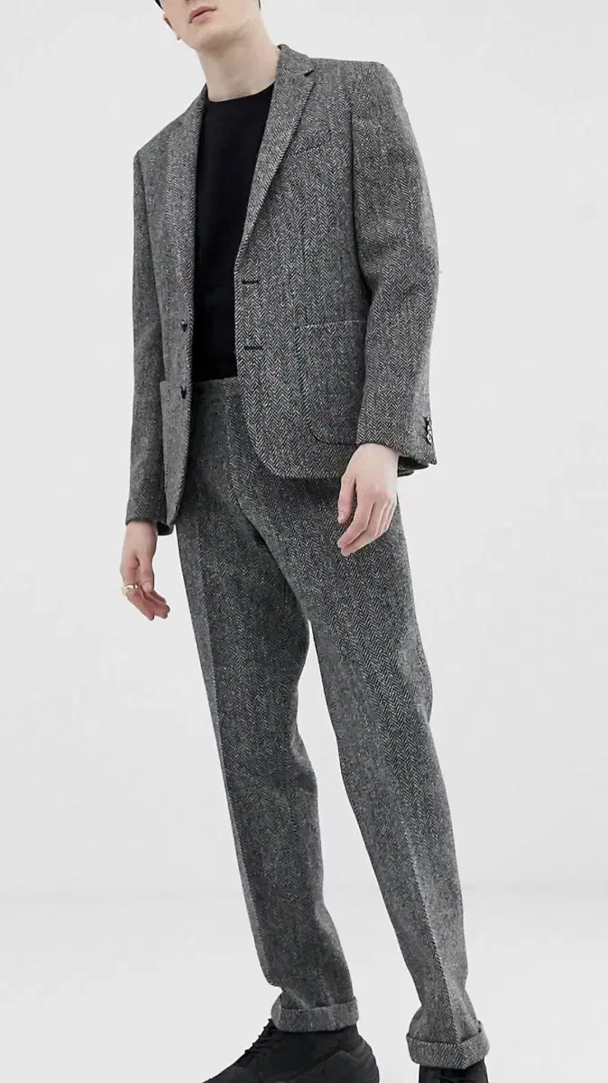 ASOS Harris tweed herringbone grey set-up 48,30 size