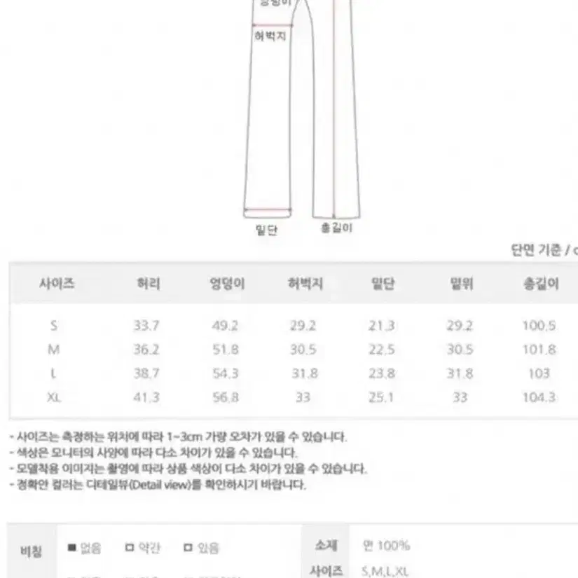 (새상품) XL사이즈 땡스제이 베이직 면코튼 와이드 일자 롱바지 *통통녀