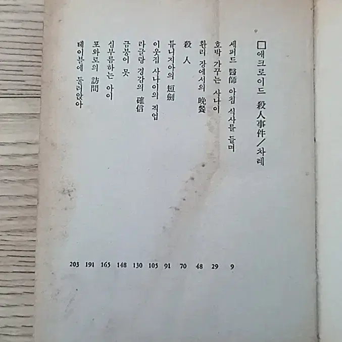 애크로이드 살인사건 / 아가사 크리스티 (1978년 발행) 소설책