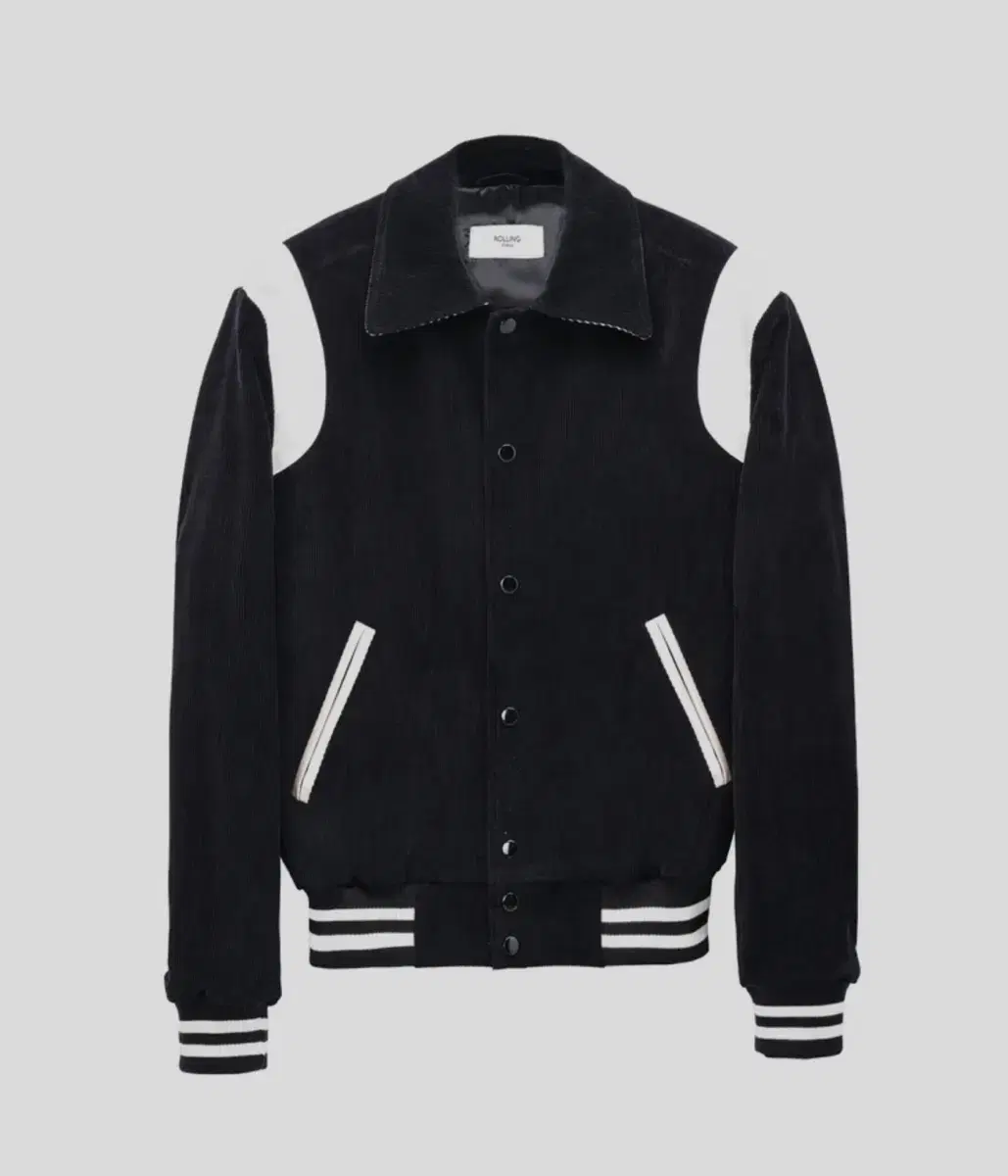 XL RollingStudio Corduroy Varsity Jacket Black