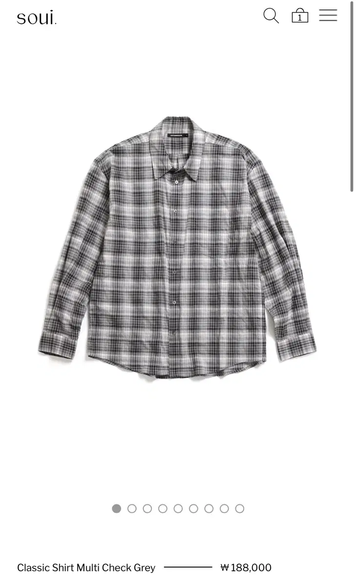 Hatching room classic shirt multicheck grey 3 sizes sells