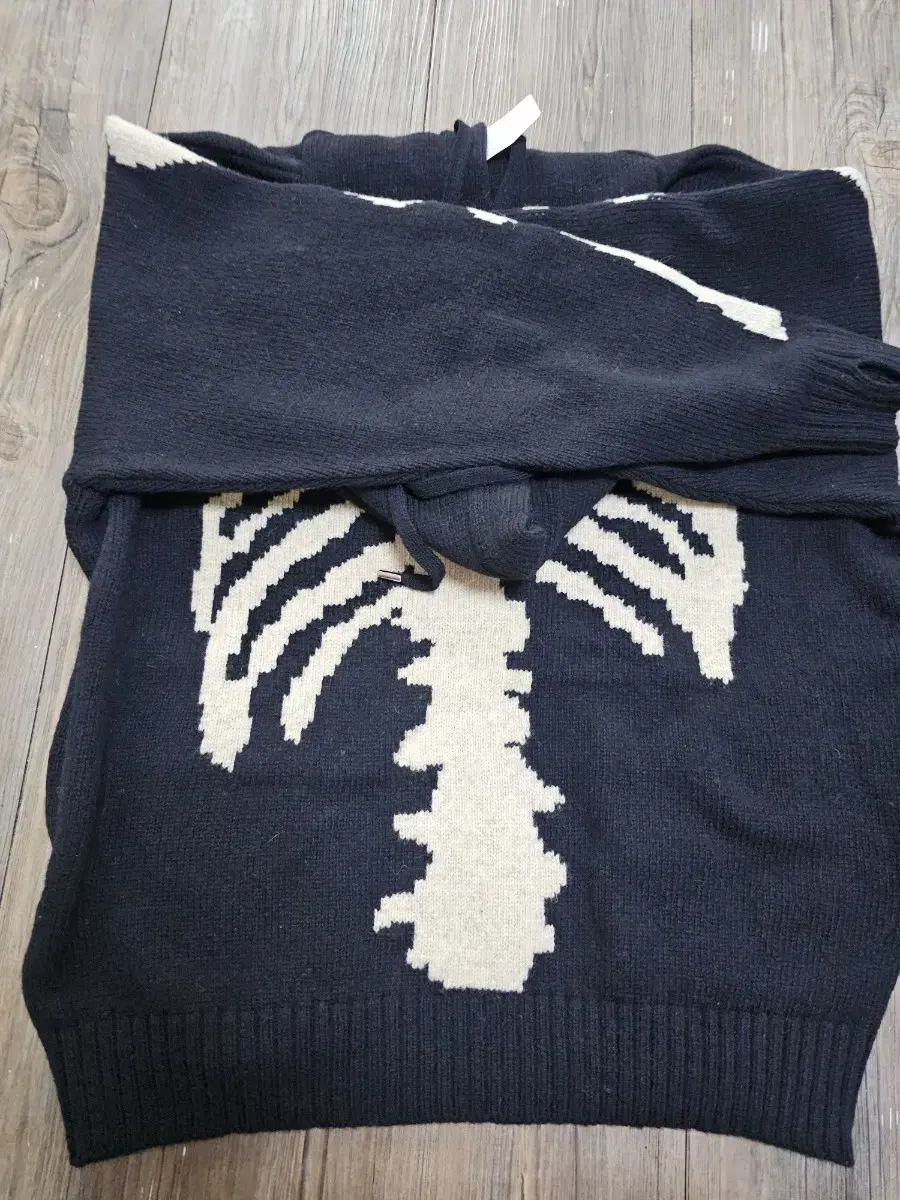 Capital Bone Knit Hoodie Black 1 size