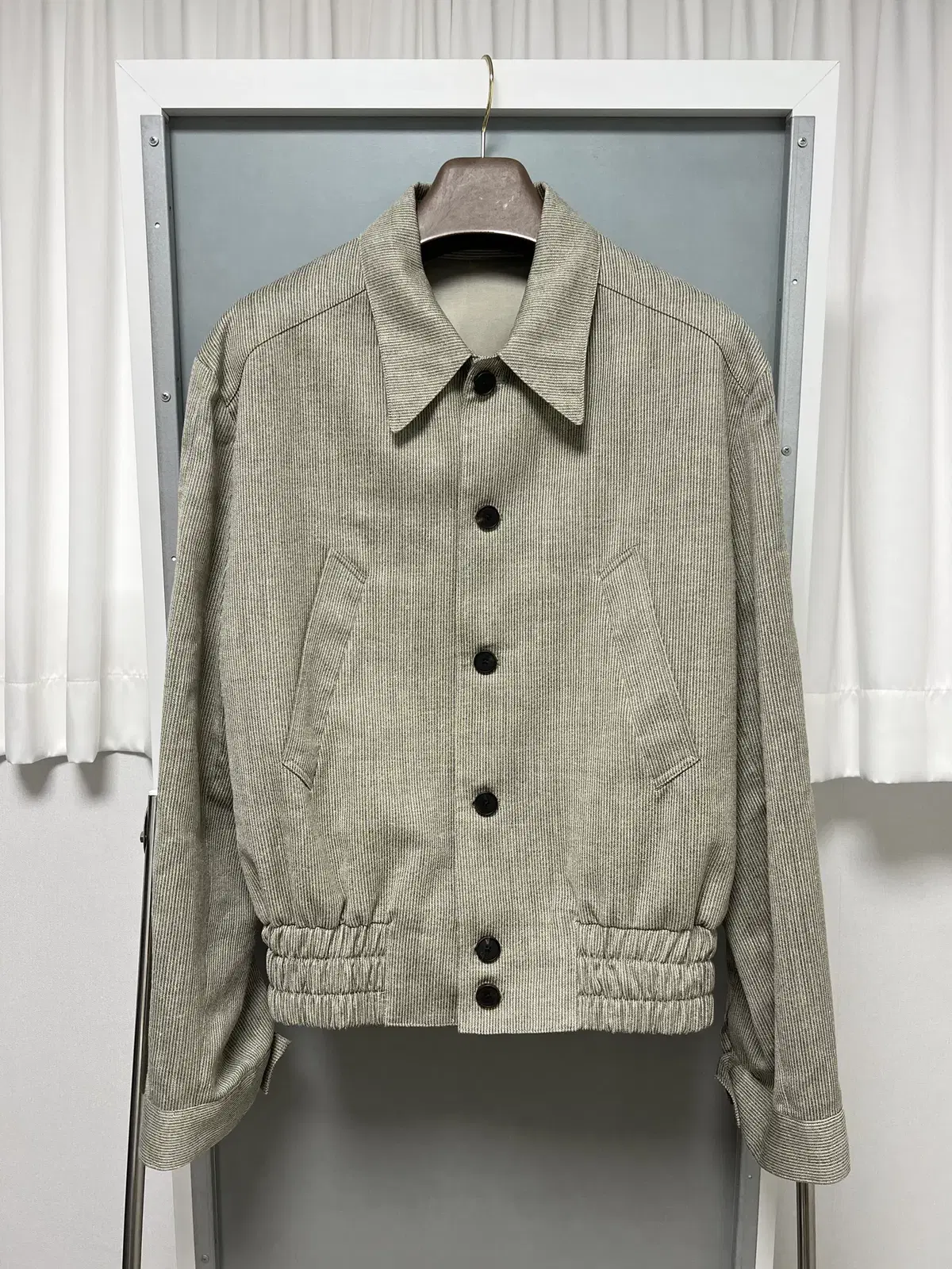 [L] STU 22SS Striped Banded Jacket Green Gray