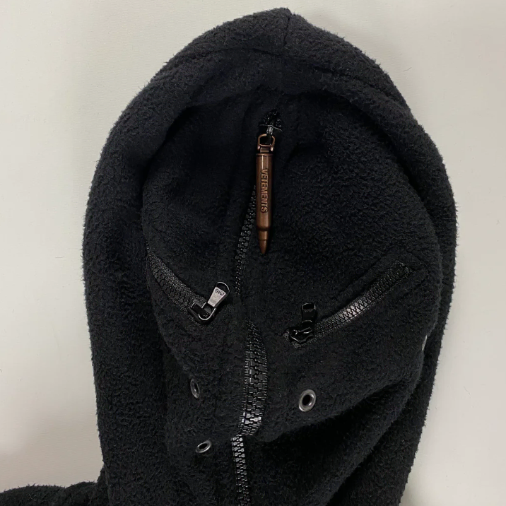 Vetements SS19 Gimp Mask bullet fleece