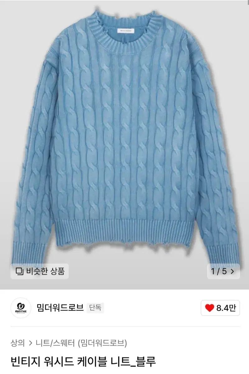 Meme the Wardrobe Vintage Washed Cable Knit bloo (2)