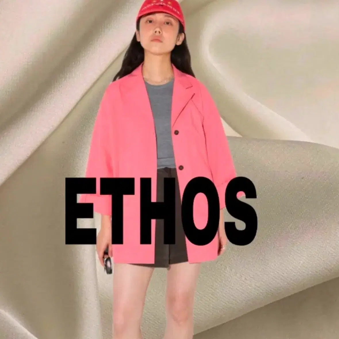 ETHOS 에토스 빅포켓 셔츠 핑크