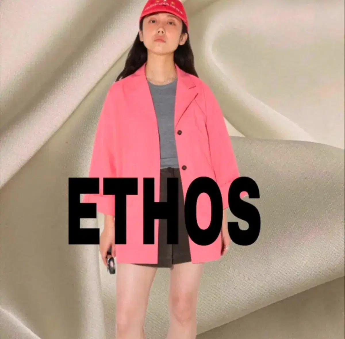 ETHOS 에토스 빅포켓 셔츠 핑크