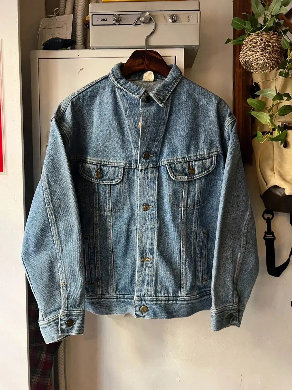 [M]90's Lee Made in USA 라이트 블루 데님 트러커 자켓