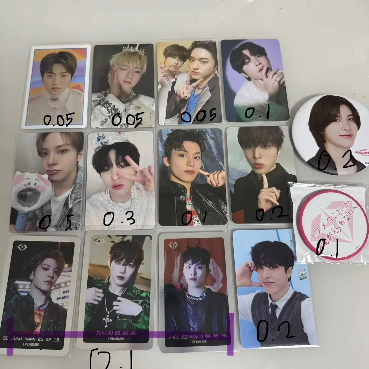 Treasure photocard wts haruto so junghwan park jeongwoo junkyu Iltu Badge