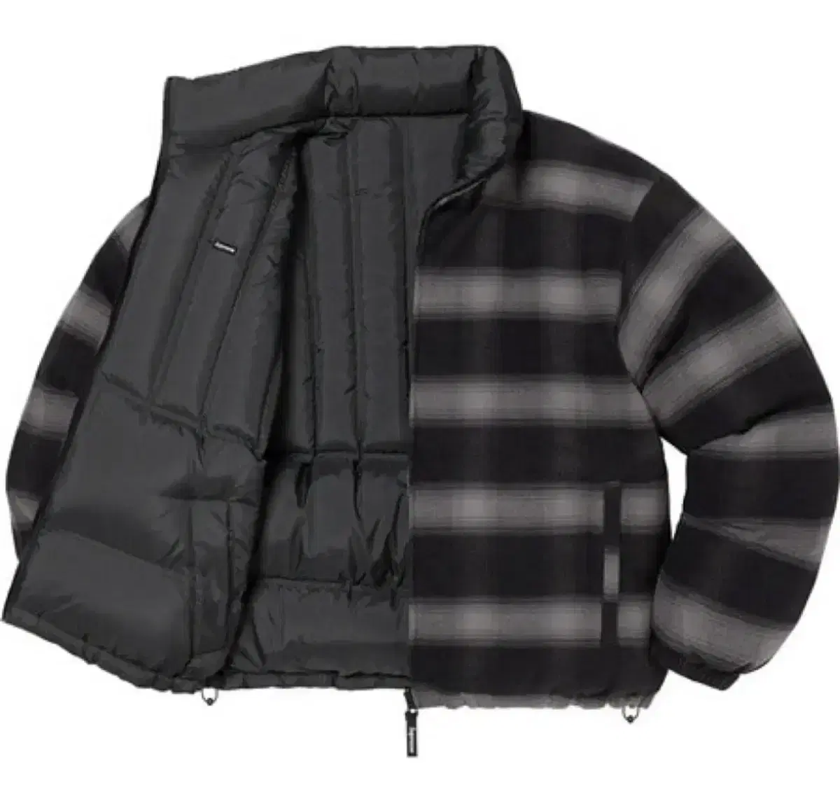 [M] Supreme Flannel Reversible Puffer Padded Black