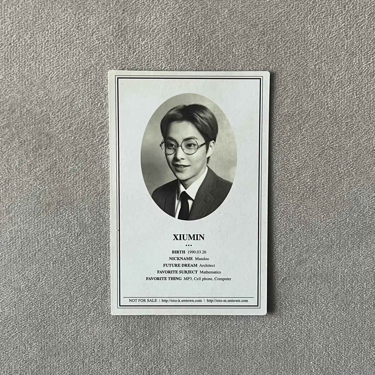 EXO exo xiumin Wolf and Beauty Photo Card