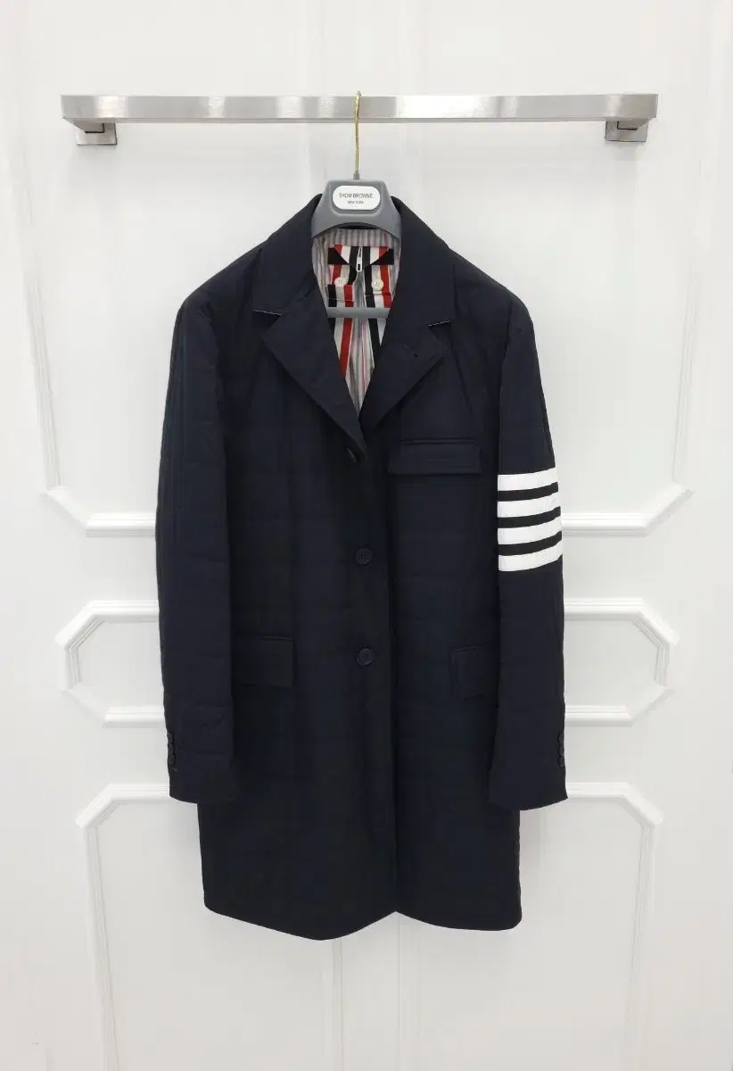 Thom Browne Down-Filled Chesterfield Twill Puffer Coat 1 Navy