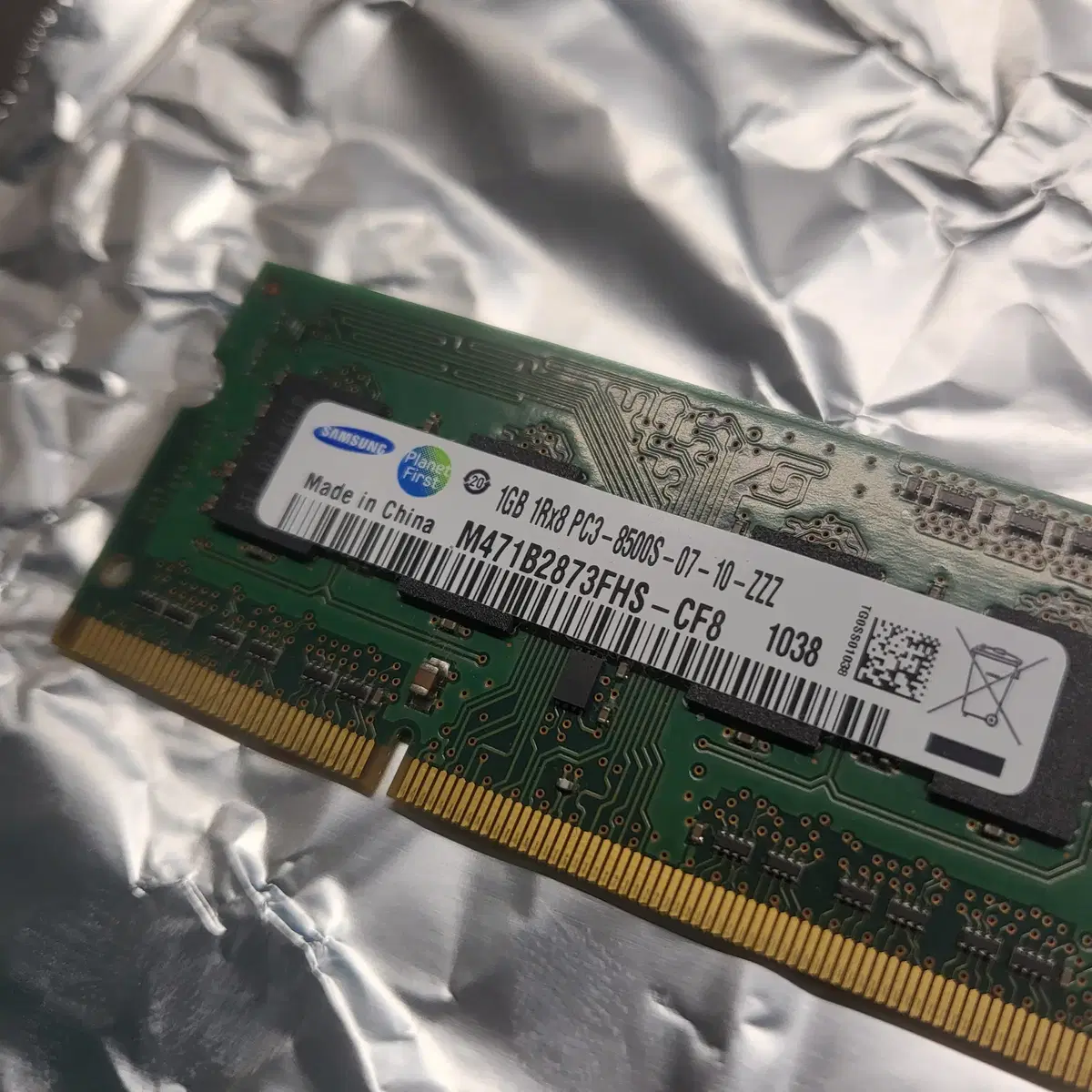 삼성전자 노트북 램 DDR3 1GB 1Rx8 8500S 1개(택포) 6천