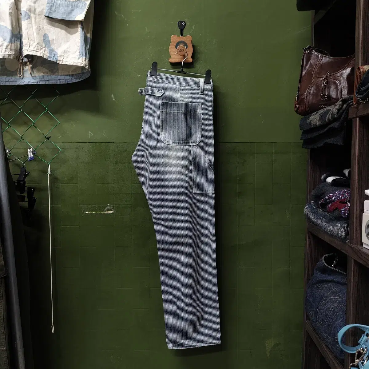 90s Billeland Hickory Stripe Denim Work Pants