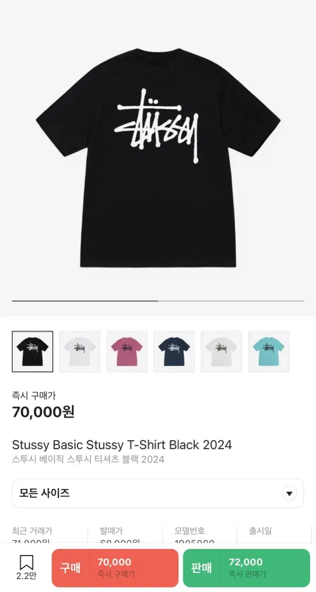 Stussy black short-sleeved tee