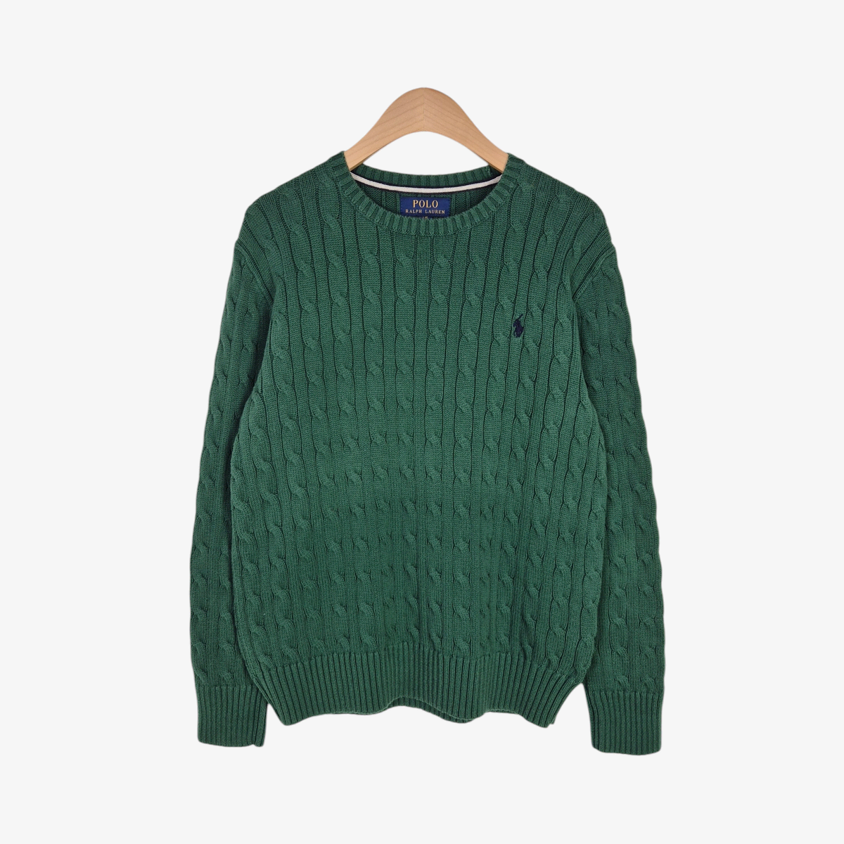 [90] Polo Ralph Lauren Dark Green Cable Cotton Knit