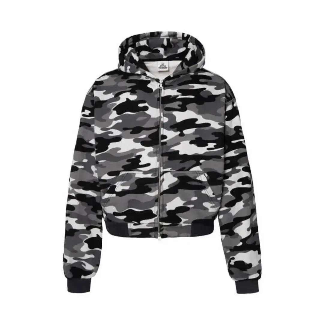 [L] mjd 카모 camo 크롭 후드집업