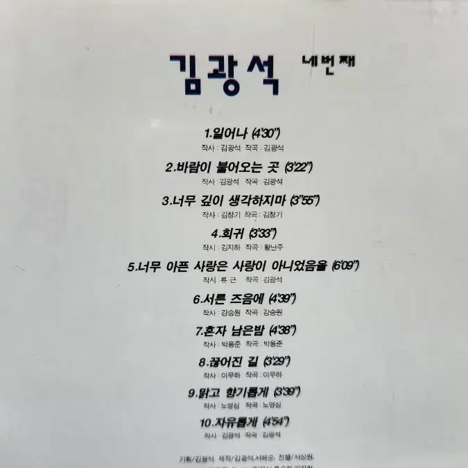 김광석 4집 CD 킹레코드 초반