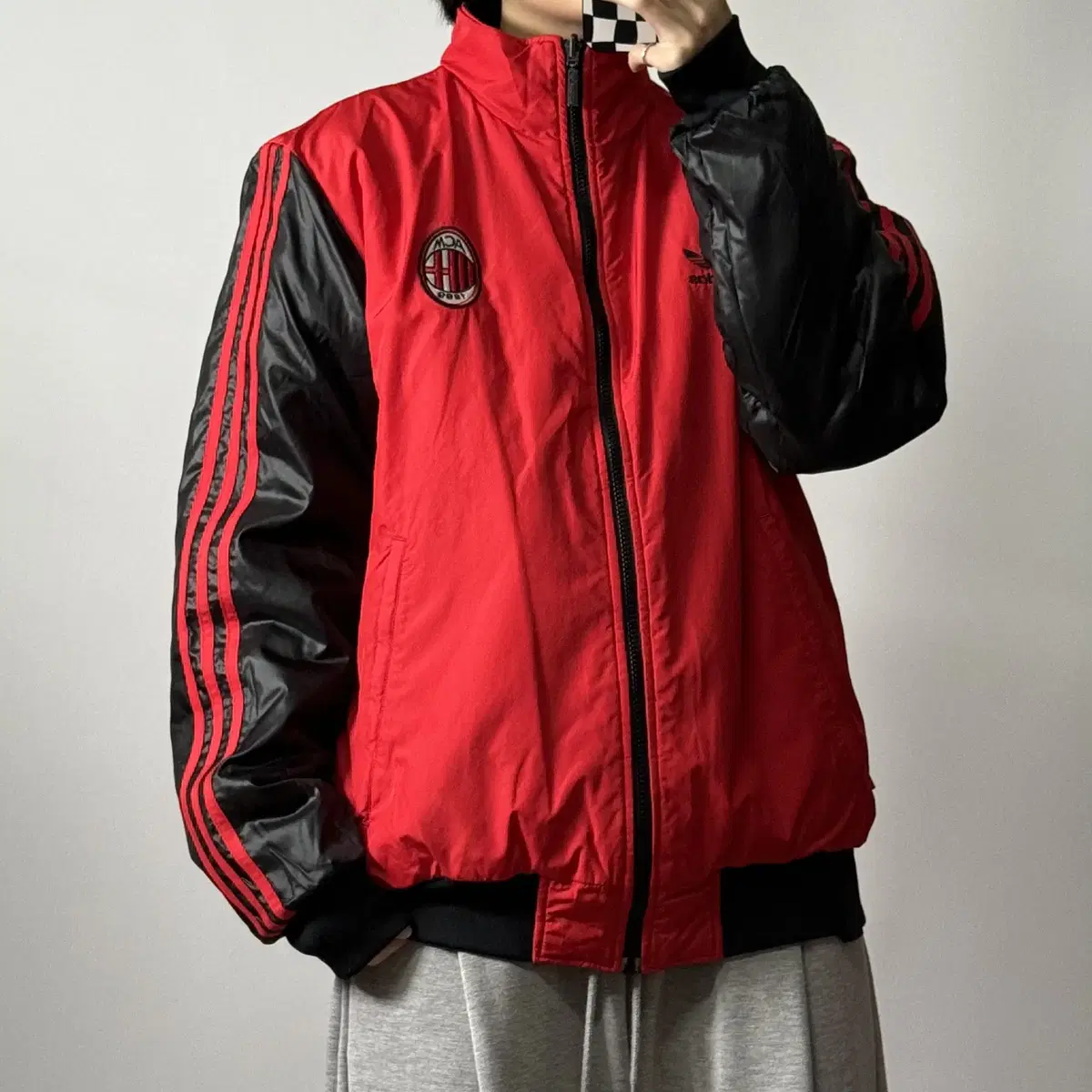 Adidas AC Milan Quilted Jumper Red Black 110 [110804]