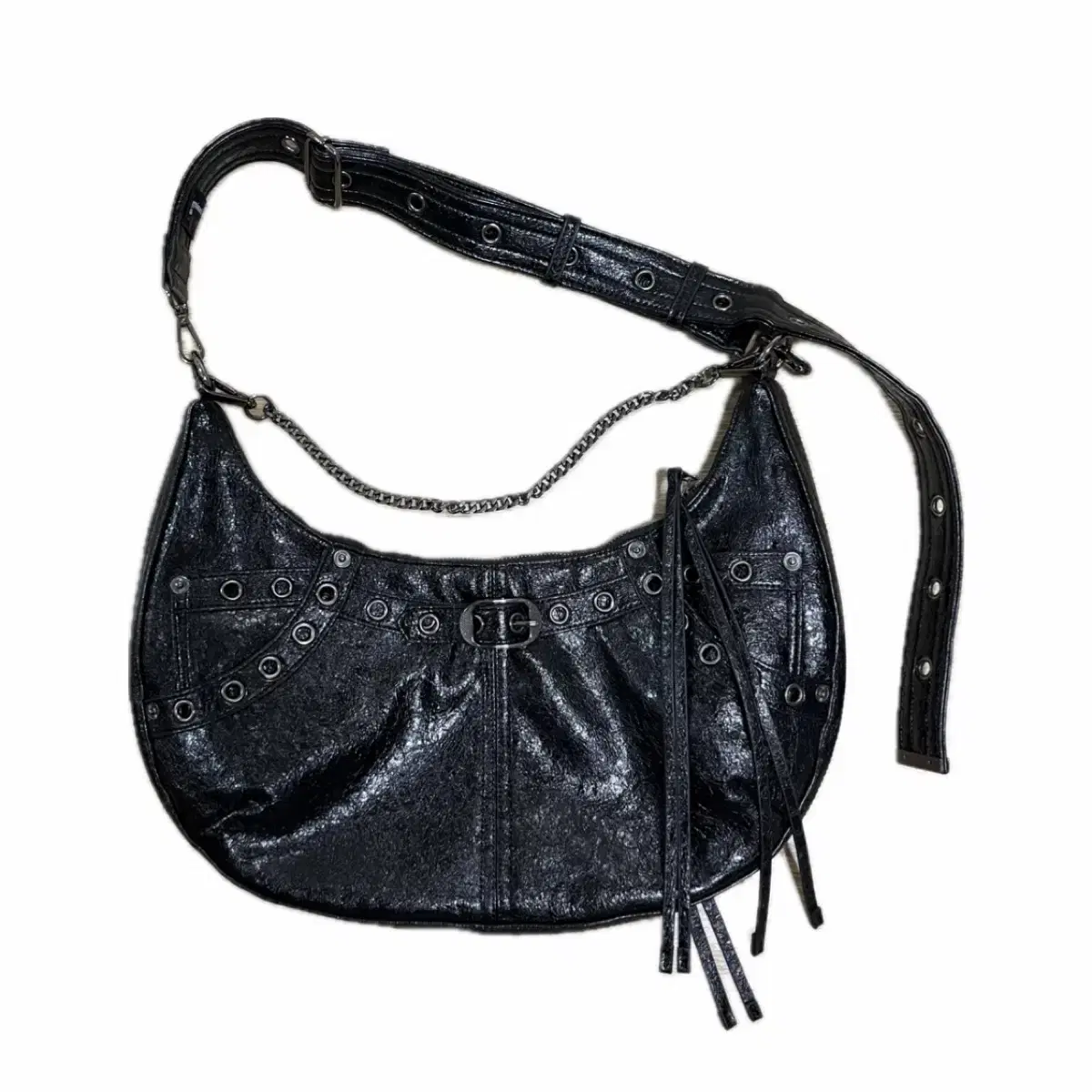 메종미네드 EYELET LEATHER SADDLEBAG 가죽 새들백