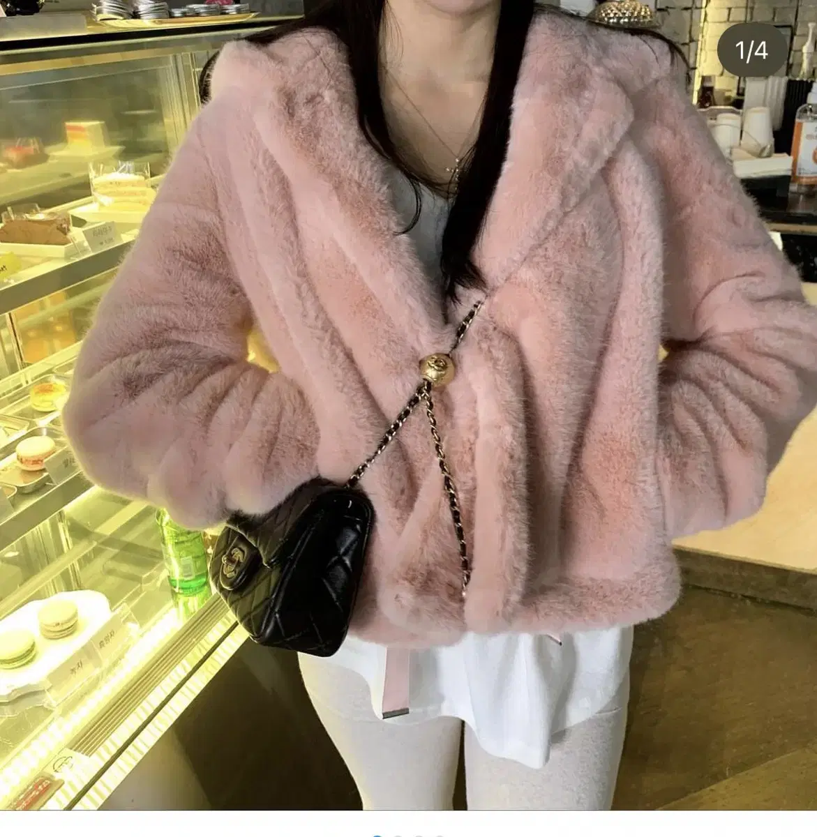 MooBae) Mink Hooded Jumper / Pink