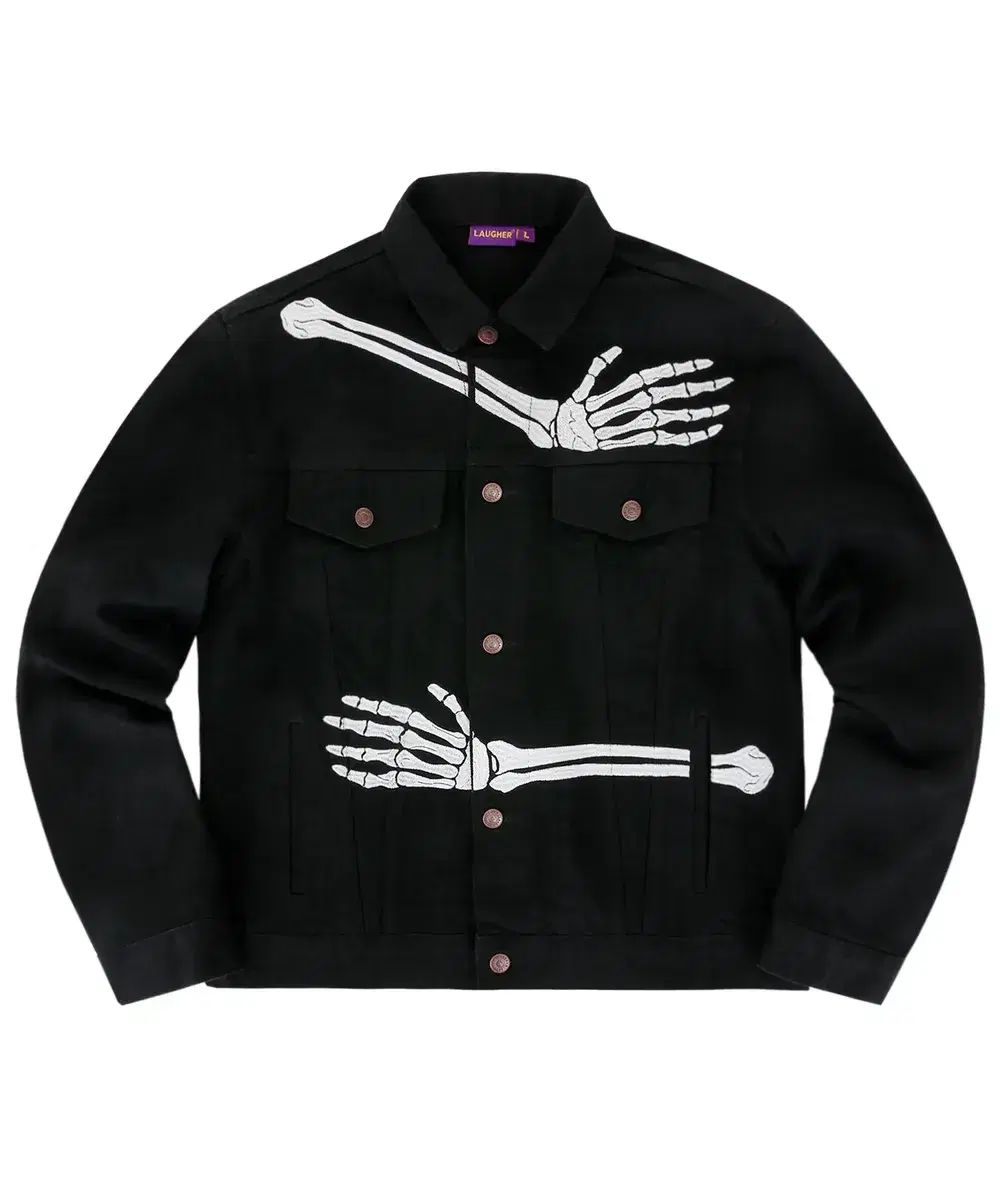 Rapper Skeleton Denim Jacket XL