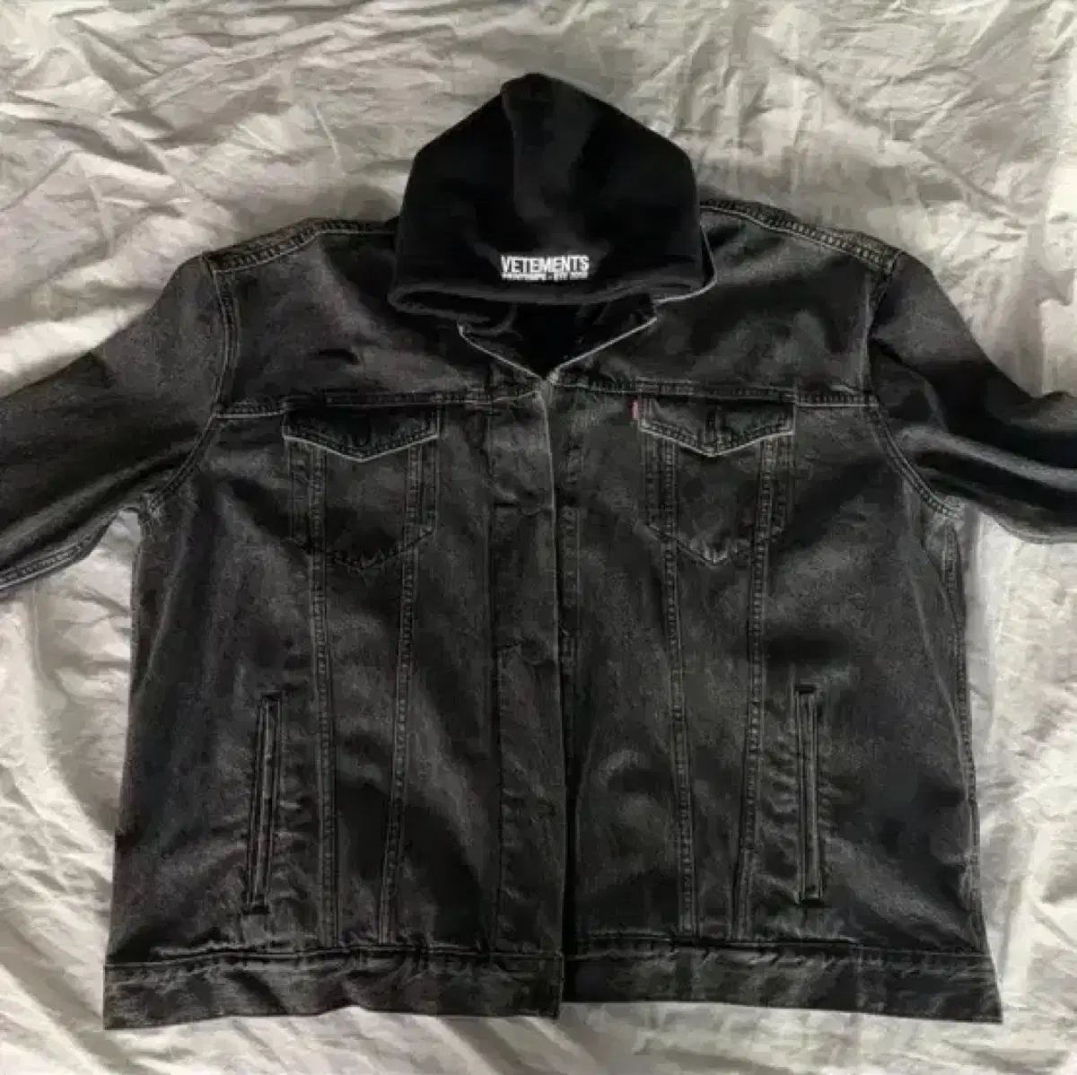 Vetements x Levi's 18SS Hooded Black Jeans Jacket