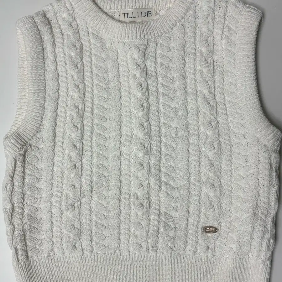 틸아이다이 라운드넥 케이블 니트 베스트(조끼)cable knit vest