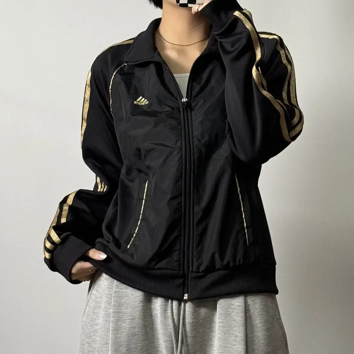 adidas Track Top Jersey Black Keum 100 [110804]