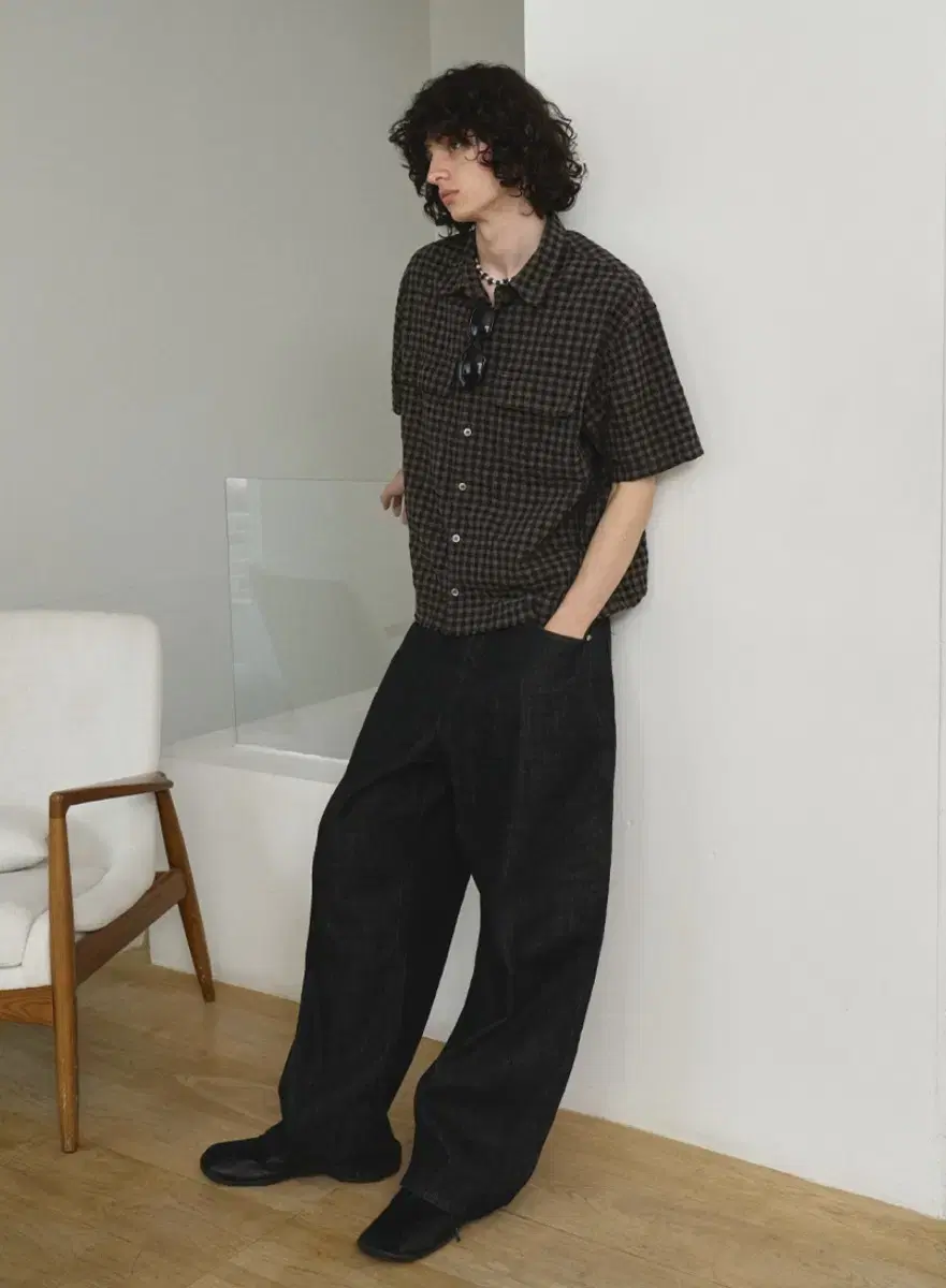 Known Wide Denim Pants Black