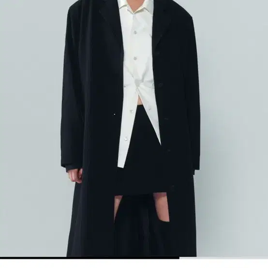 그로브 코트 Western Coat With Raw Edge [Black